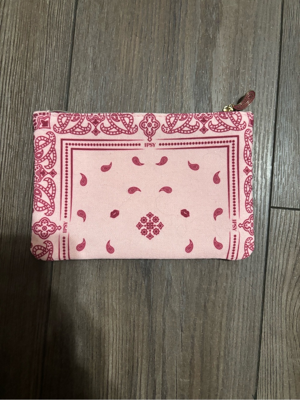 ipsy Pink Bandana-Print Cosmetic Pouch
